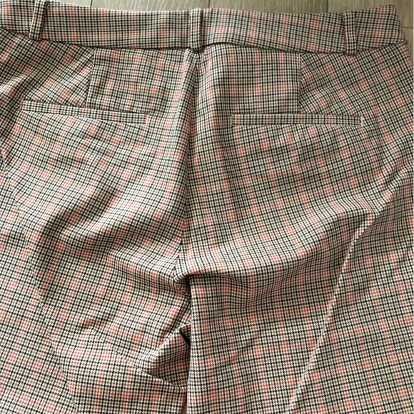 Banana Republic Sloan Houndstooth Cropped Pants in Beige & Orange Size 10S - Picture 8 of 11